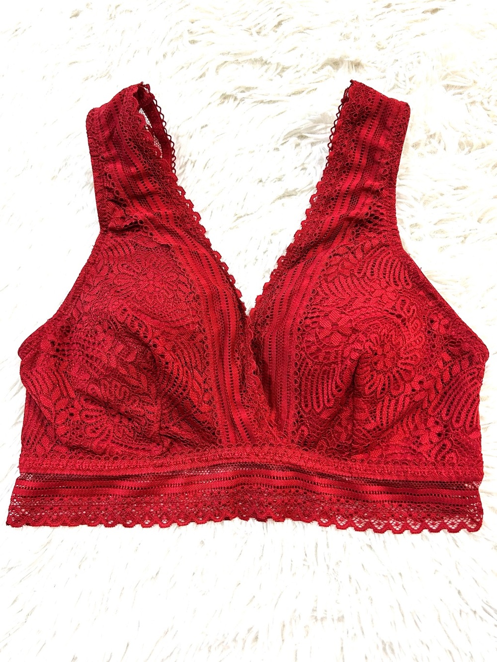 Maurices Lace Bralette in Deep Red/Orange- Women Size S Women’s Bra